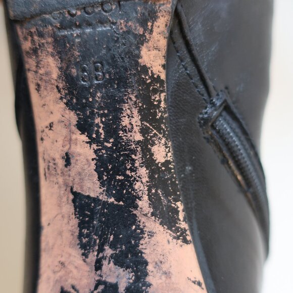 Women Gucci Black 100% Leather Alligator Croc Knee High Heel Designer Boots 6 - Picture 5 of 16